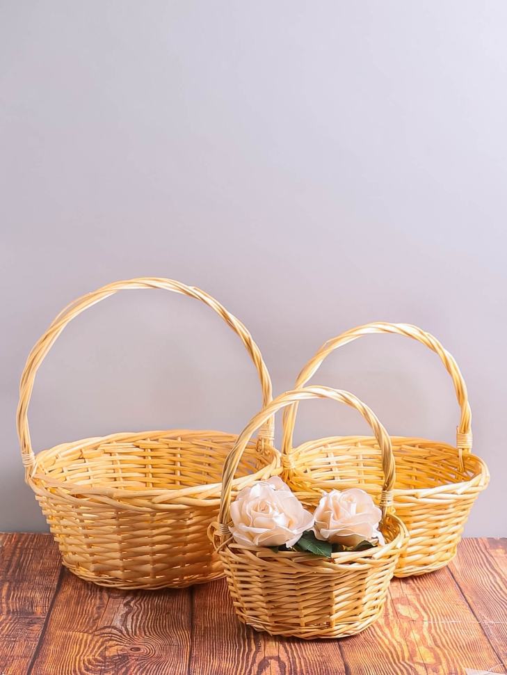 Корзина плетеная (ива) 3шт D37хH17х40см YM-015703 Корзина плетеная (ива) 3шт D37хH17х40см YM-015703