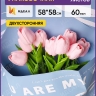 Пленка матовая 58смх58см 10 листов 60мкм РЦ Only love рисунок белый на голубом Пленка матовая 58смх58см 10 листов 60мкм РЦ Only love рисунок белый на голубом