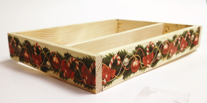 Ящик подарочный НГ 25,5х20х5см с разделителем новогодний №2