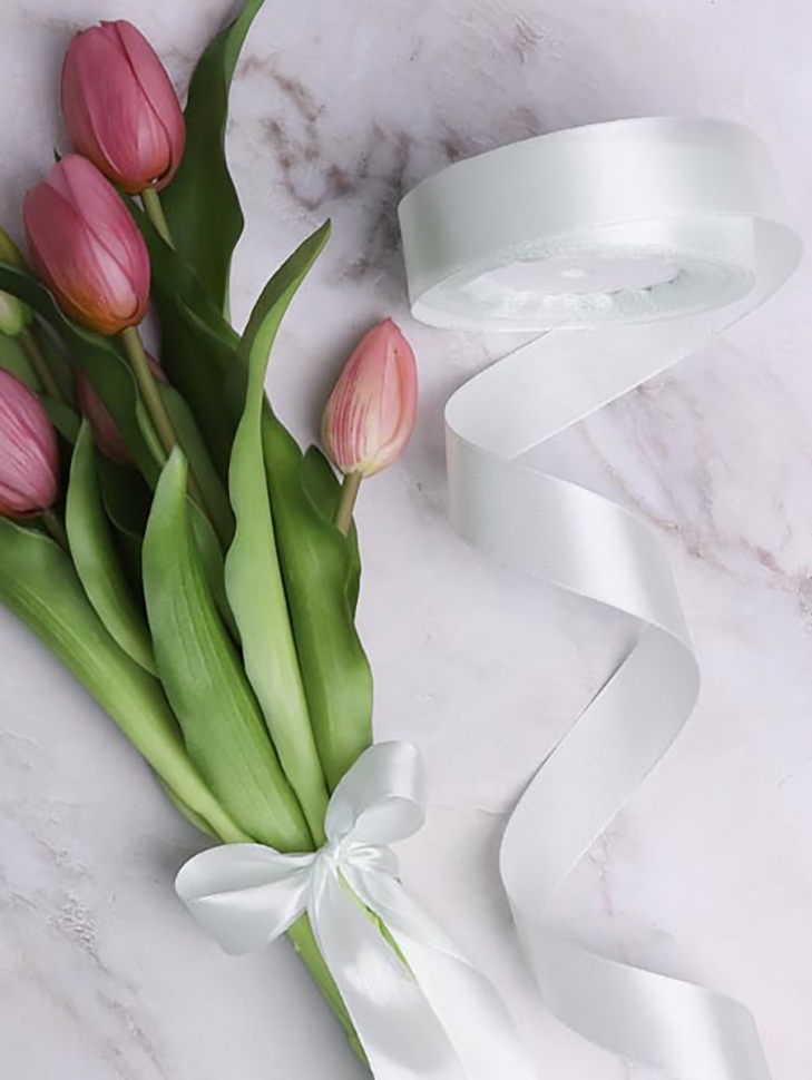 Лента атласная 25мм х 25 ярд JD жемчужный Лента атласная 25мм х 25 ярд JD жемчужный