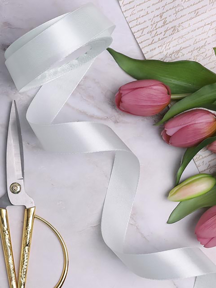 Лента атласная 25мм х 25 ярд JD жемчужный Лента атласная 25мм х 25 ярд JD жемчужный