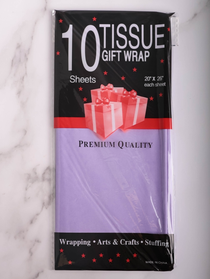 Бумага тишью 50х66см,10 лист. фиолетовый Бумага тишью 50х66см,10 лист. фиолетовый