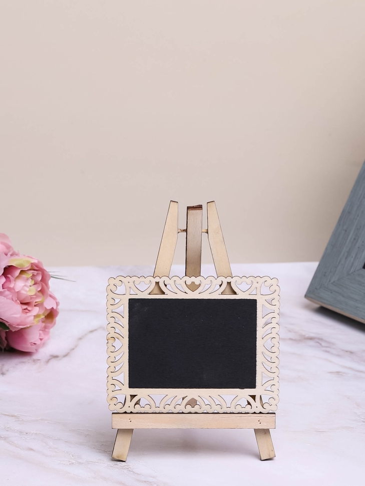 Грифельная табличка на подставке 10x8см Мольберт с ажуром Грифельная табличка на подставке 10x8см Мольберт с ажуром