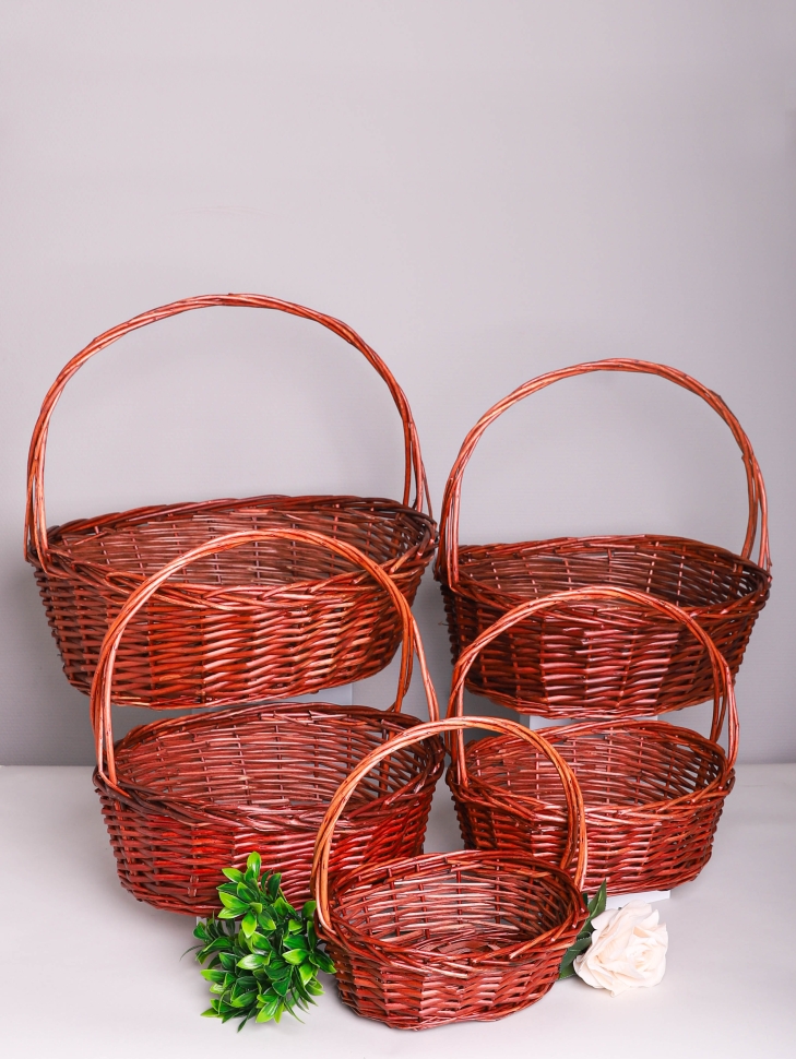 Корзина плетеная (ива) 5шт D50х45хH18х45см YM-017805 Корзина плетеная (ива) 5шт D50х45хH18х45см YM-017805