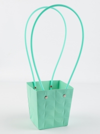 Сумочка для цветов 10х10,5х8см 3D тиффани