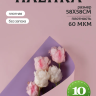 Пленка матовая 58см х 58см 60мкм 10 листов 2-хсторонняя РЦ сиреневый/пудра