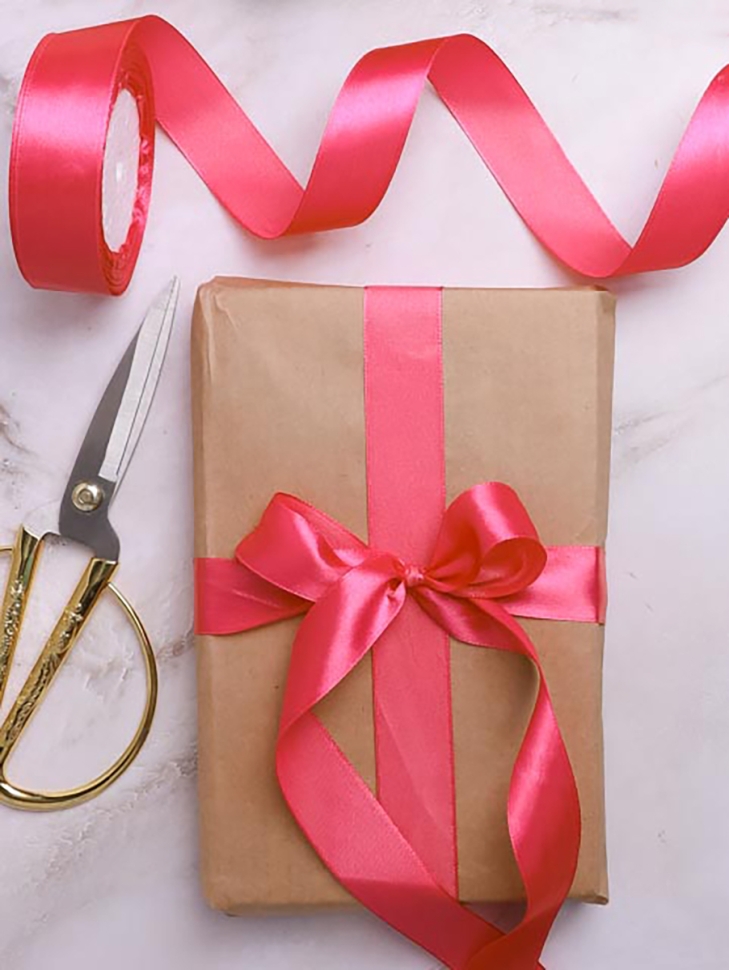 Лента атласная 25мм х 25 ярд JD розовый яркий Лента атласная 25мм х 25 ярд JD розовый яркий