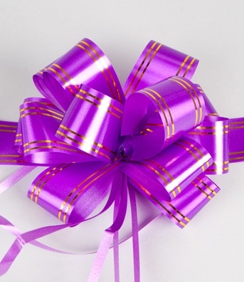 Бант шар с золотой полосой 32, 10шт. фиолетовый Бант шар с золотой полосой 32, 10шт. фиолетовый