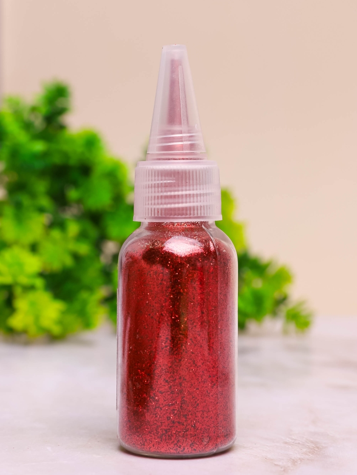 Блестки 20г К с дозатором красные