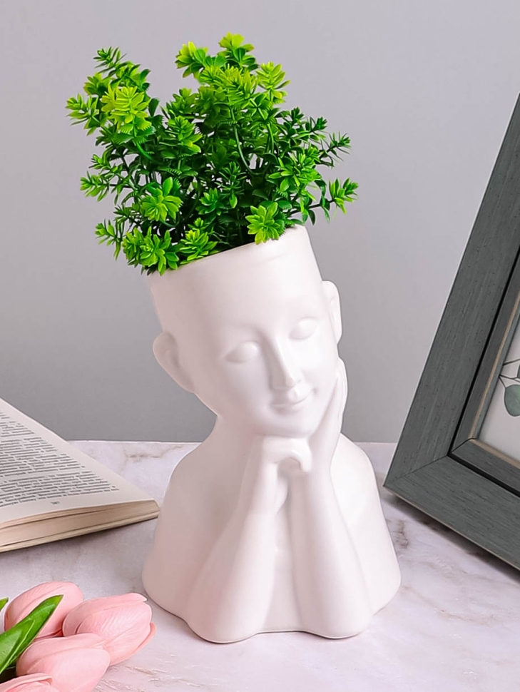 Ваза керамика 14х11х21см 20082-2 белый Ваза керамика 14х11х21см 20082-2 белый