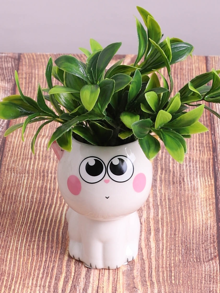 Кашпо керамика 10х8см H030 Кошка 6