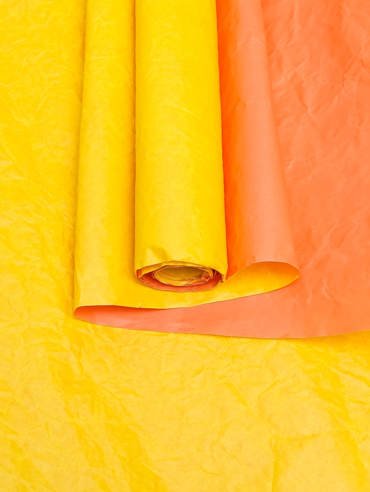 Бумага жатая 70см х 5м 60гр персиковый/желтый пастель