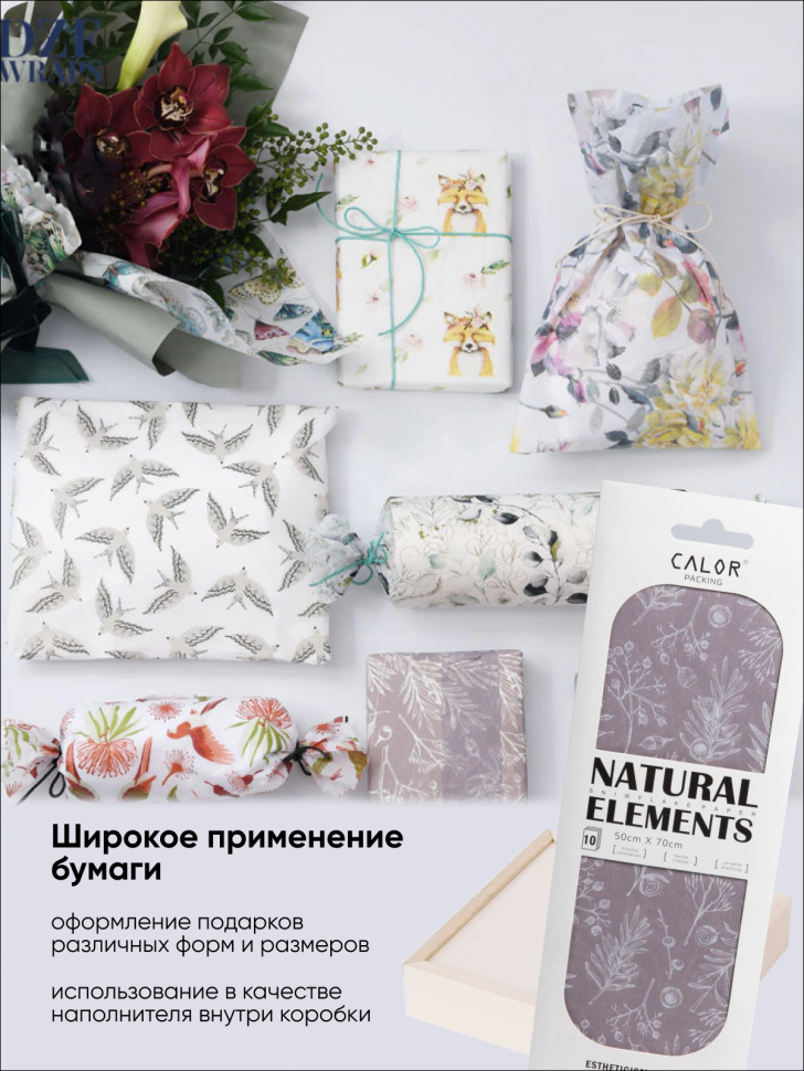 Бумага тишью  50х70см, 10 лист. ветки 04