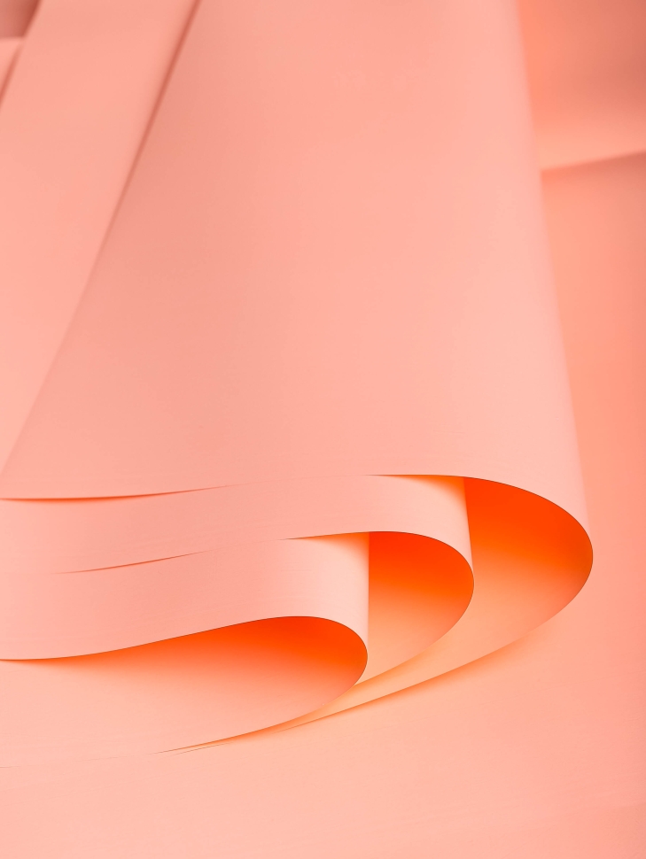 Пленка матовая 58см х 58см 60мкм 10 листов, оранж пастель