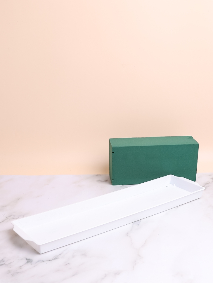 Поддон для кирпича 49х12,5х2,5см двойной белый