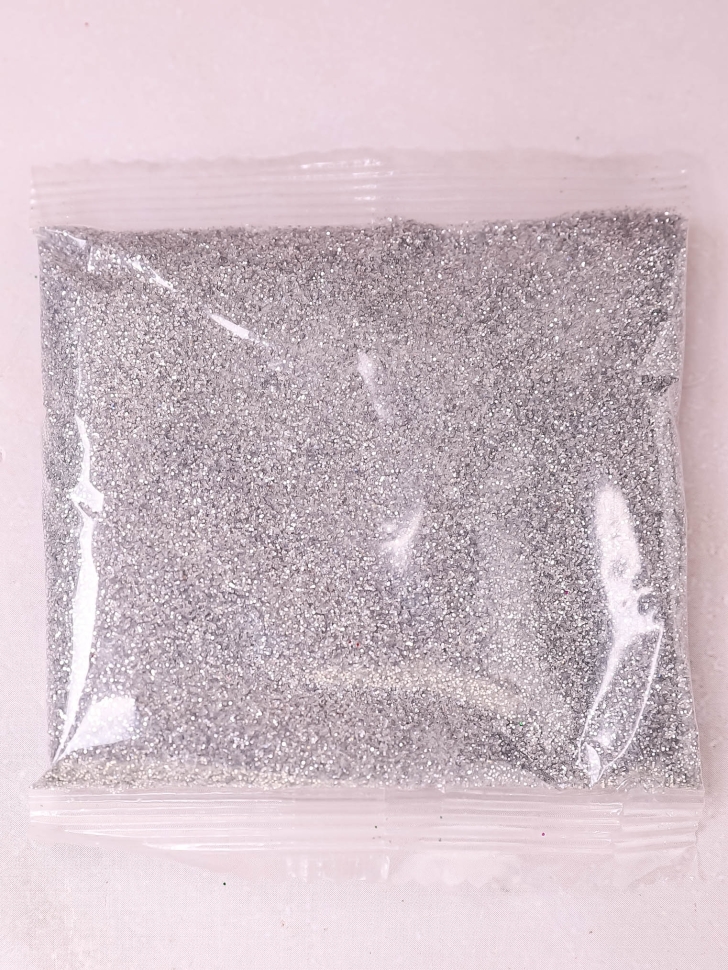 Блестки 20г К в пакете серебряные