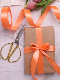 Лента атласная 25мм х 25 ярд  JD коралловый