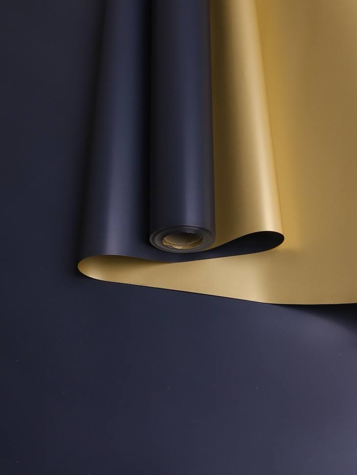 Пленка матовая 65мкм 58см х 10м Золото синий темный Пленка матовая 65мкм 58см х 10м Золото синий темный