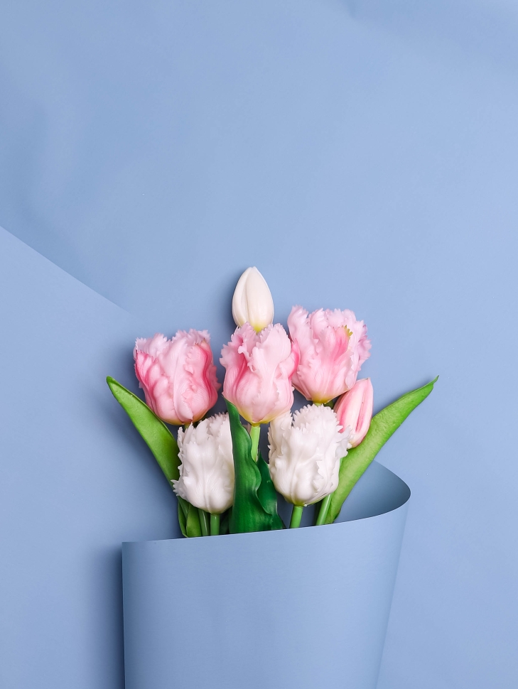 Пленка матовая  Пастель 58см х 10м на втулке, голубой туман