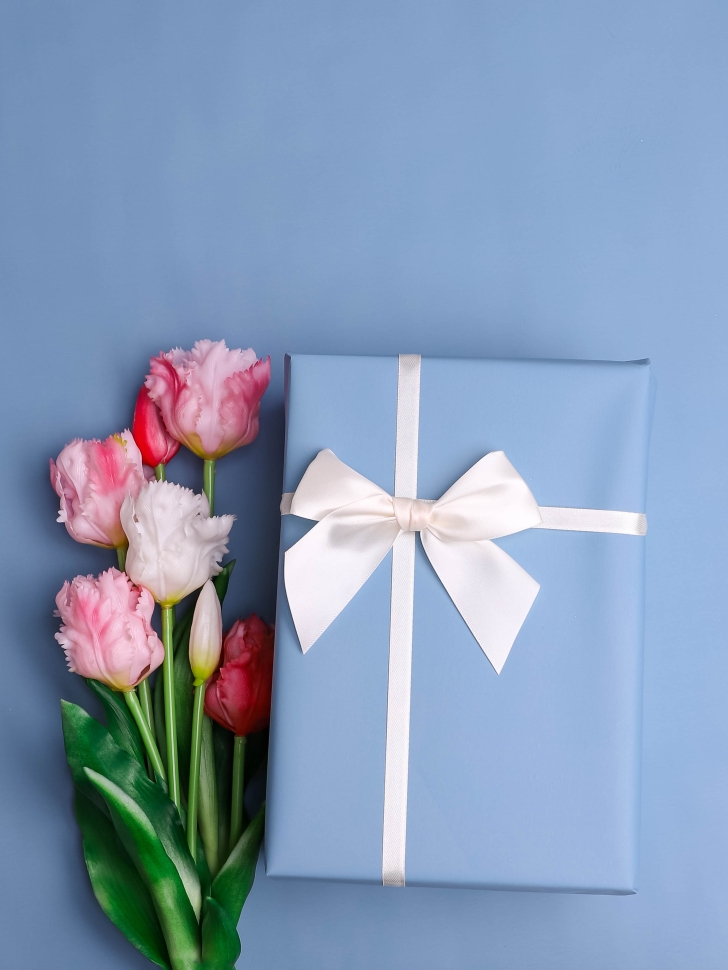 Пленка матовая  Пастель 58см х 10м на втулке, голубой туман