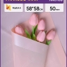 Пленка матовая 58смх58см 10 листов 50мкм РЦ кант 13 персик Пленка матовая 58смх58см 10 листов 50мкм РЦ кант 13 персик