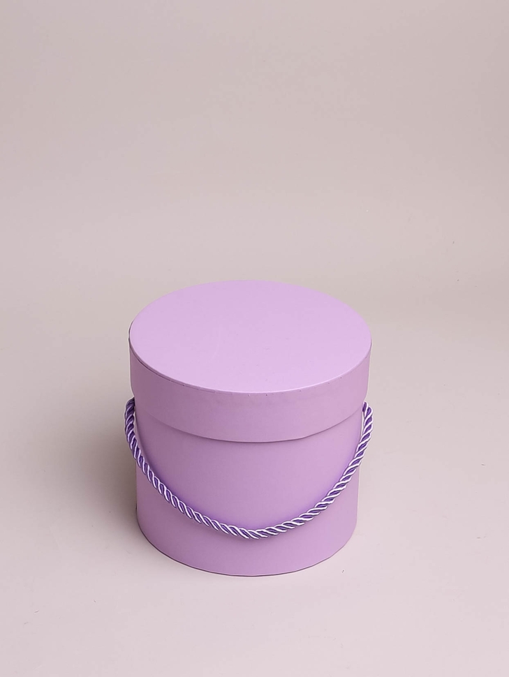 Коробка цилиндр набор из  3шт d18хh17 - d13-h12см со шнурком сиреневый