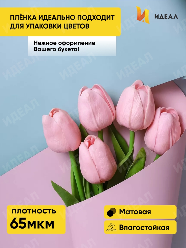 Пленка матовая 65мкм 58см х 10м РЦ переход мятный/пудра Пленка матовая 65мкм 58см х 10м РЦ переход мятный/пудра