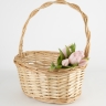 Корзина плетеная (ива) D35xH17/41см натуральный