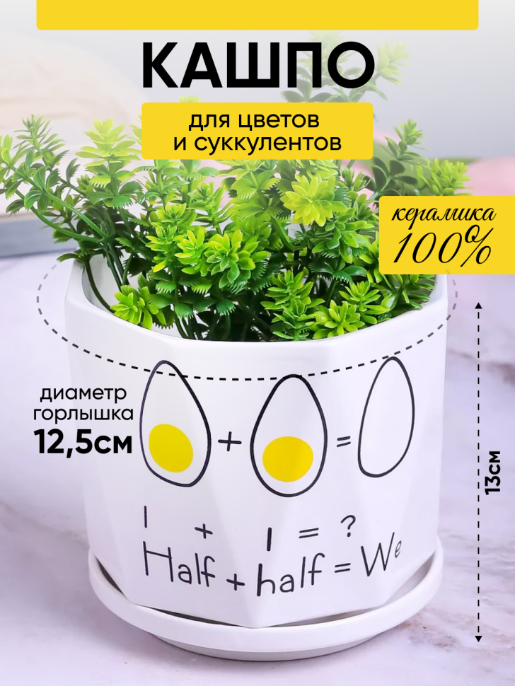 Кашпо керамика 14х14х13см WZ006 белый УЦЕНКА Кашпо керамика 14х14х13см WZ006 белый УЦЕНКА