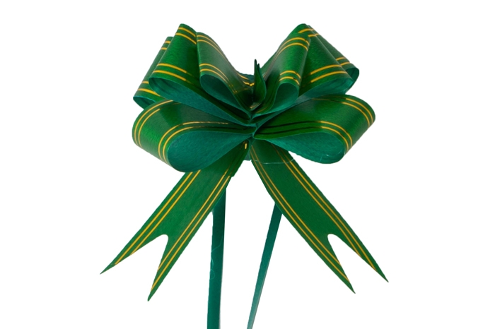 Бант-бабочка с золотой полосой 18, 10 шт. зеленый Бант-бабочка с золотой полосой 18, 10 шт. зеленый