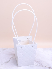 Сумочка для цветов 13х9.5х15.5см 3D М15 белый