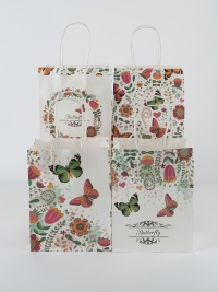 Сумочка крафт Бабочки 728-164 15х21х8см микс