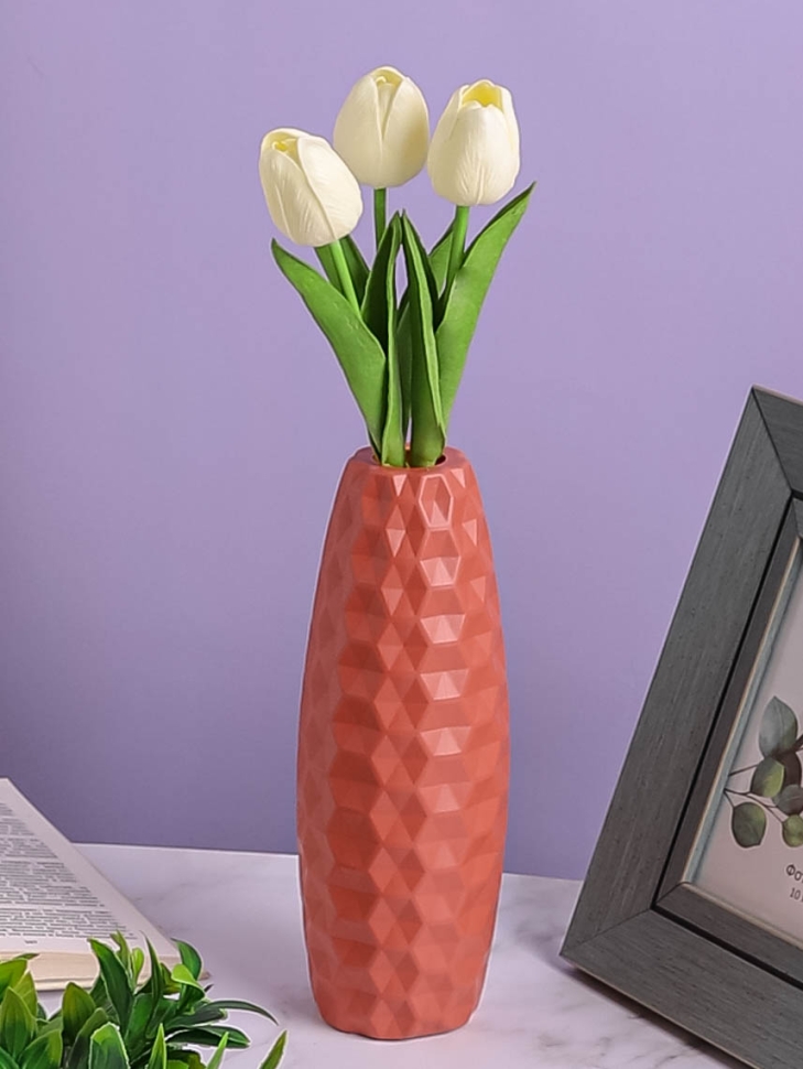 Ваза пластиковая H22,8 х D4,3х6см AS3537 розовый