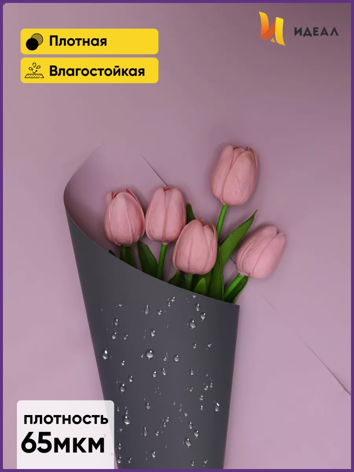 Пленка матовая 58смх58см 10 листов 65мкм РЦ двухцветная графит/магнолия Пленка матовая 58смх58см 10 листов 65мкм РЦ двухцветная графит/магнолия