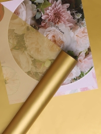 Пленка матовая 60см х 10м  на втулке золото