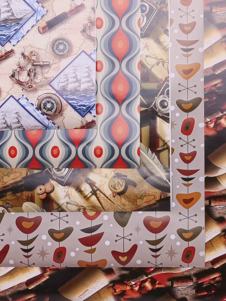 Бумага глянцевая 70х100см, 10лист. мужской микс