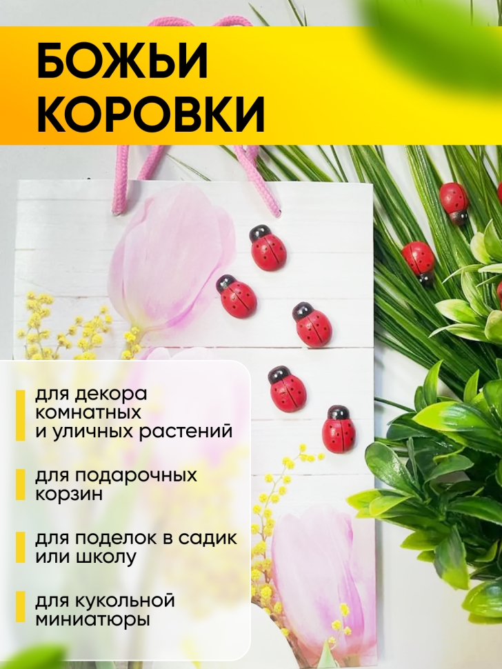 Липучка Божья коровка 24шт. Biedronka 3 (1,9см)