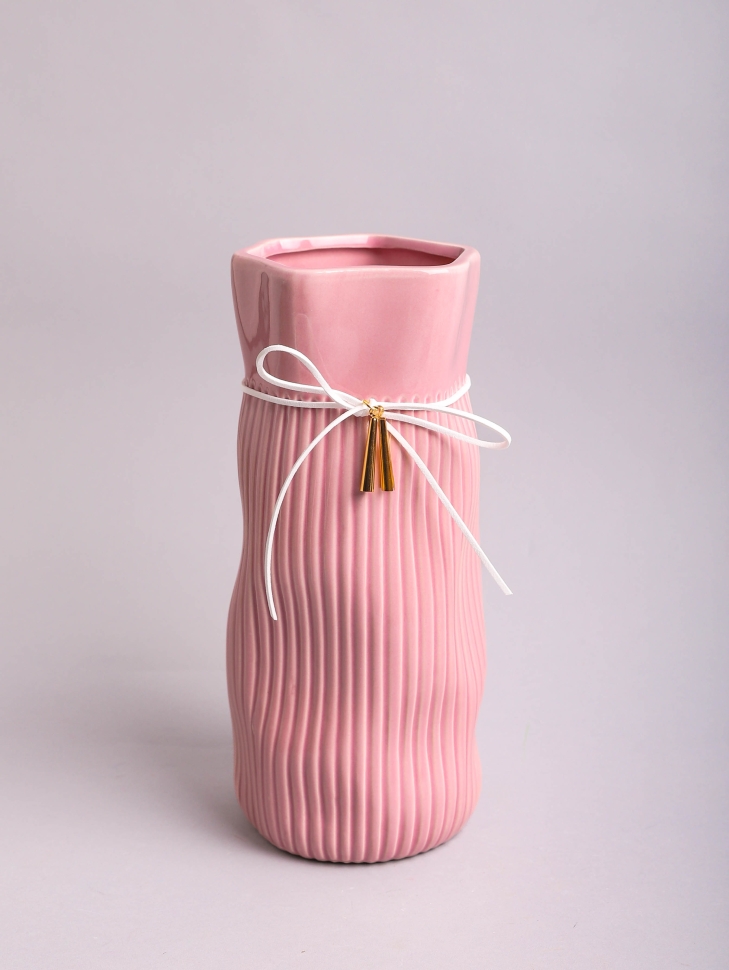 Ваза керамика 26х10,5х12см YS-550M розовый