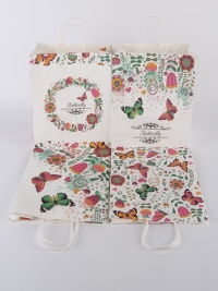 Сумочка крафт Бабочки 728-165 18,5х25х9,5см микс