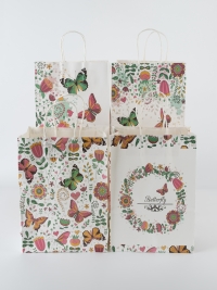 Сумочка крафт Бабочки 728-165 18,5х25х9,5см микс