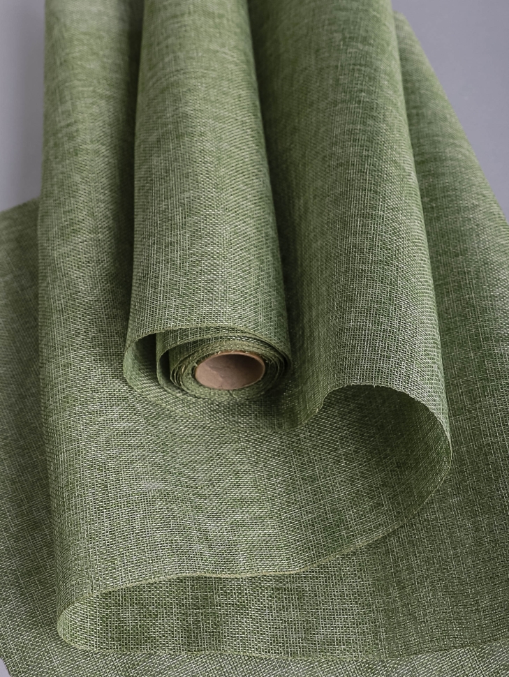 Лен искусственный 47см х 4,5м оливковый