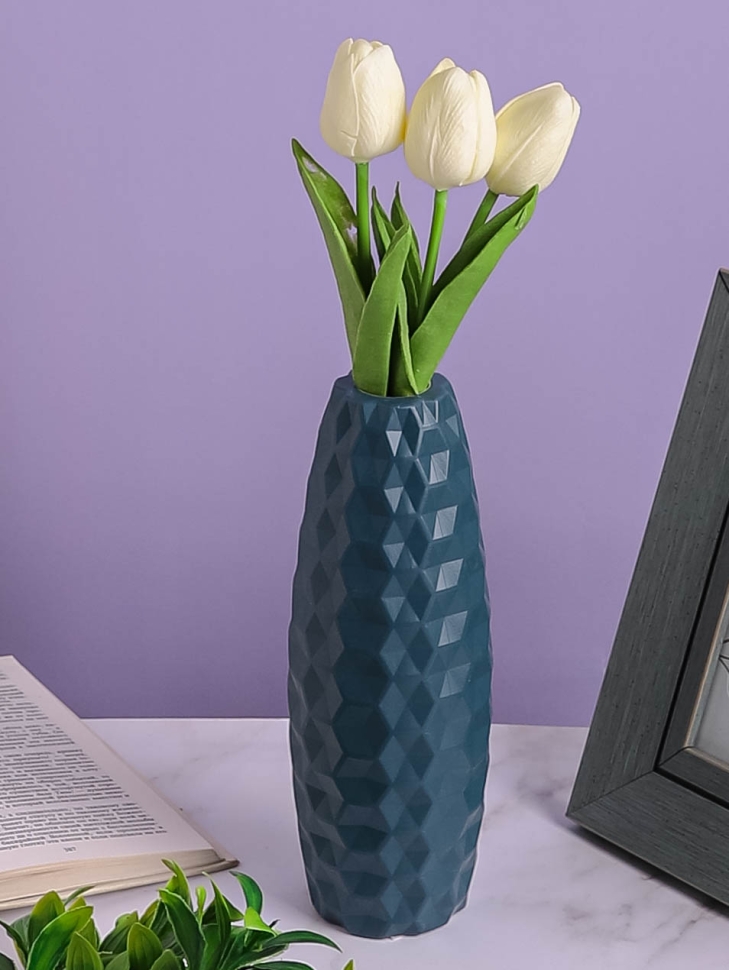 Ваза пластиковая H22,8 х D4,3х6см AS3537 синий Ваза пластиковая H22,8 х D4,3х6см AS3537 синий