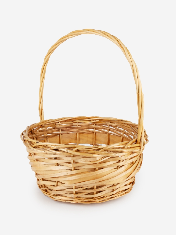 Корзина плетеная (ива) D34xH18/40см натуральный темный