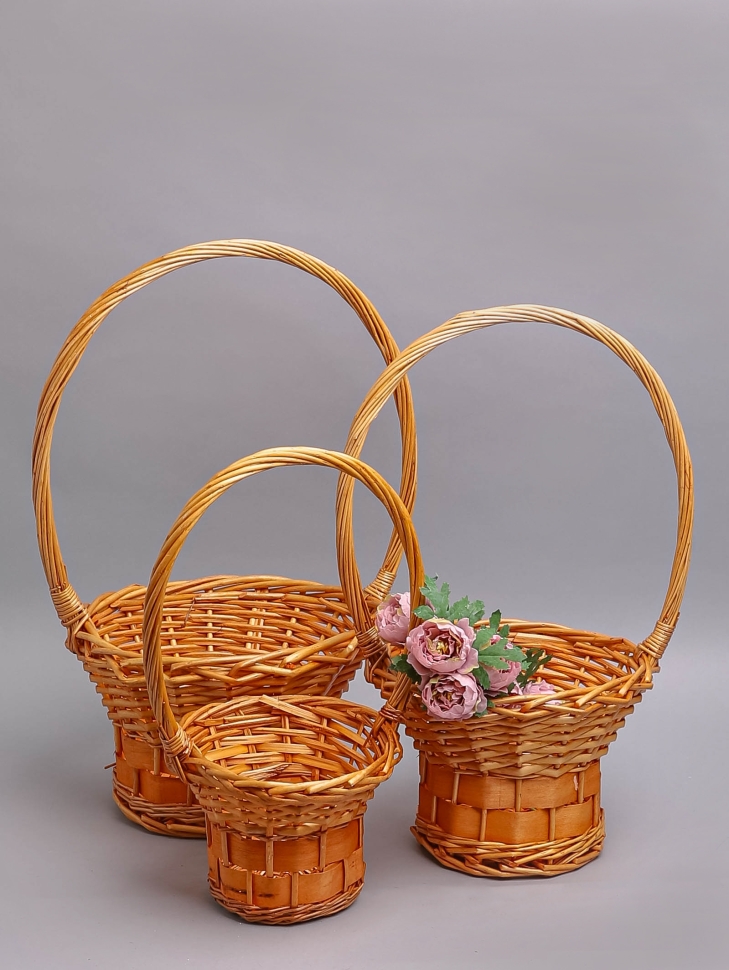 Корзина плетеная (ива) 3шт D29х16/48см A-4-6 Корзина плетеная (ива) 3шт D29х16/48см A-4-6