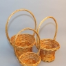Корзина плетеная (ива) 3шт D29х16/48см A-4-6 Корзина плетеная (ива) 3шт D29х16/48см A-4-6