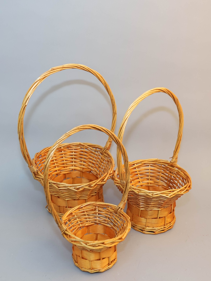 Корзина плетеная (ива) 3шт D29х16/48см A-4-6 Корзина плетеная (ива) 3шт D29х16/48см A-4-6