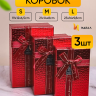 Коробка прямоугольник набор из 3шт 23х16х9,8см текстура кожи красный Коробка прямоугольник набор из 3шт 23х16х9,8см текстура кожи красный