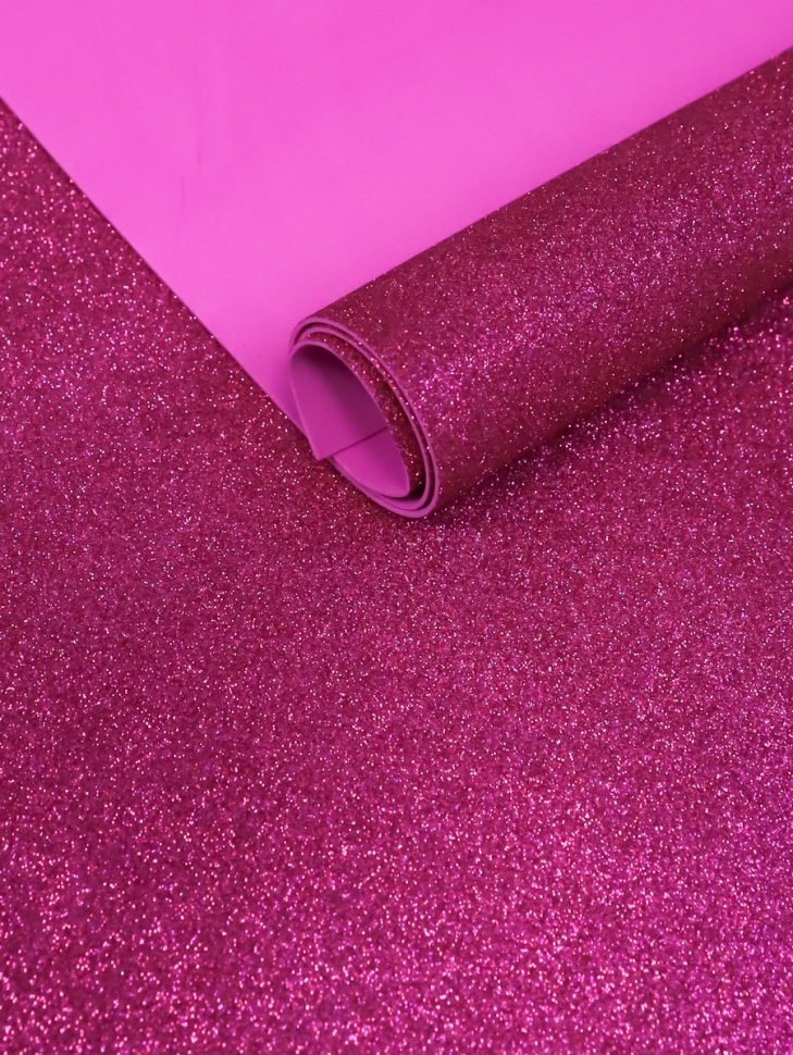 Фоамиран глиттерный 60х70см 1,8мм 1лист. малиновый