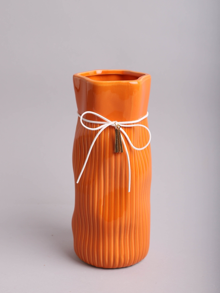 Ваза керамика 26х10,5х12см YS-550M оранжевый Ваза керамика 26х10,5х12см YS-550M оранжевый
