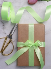 Лента атласная 25мм х 25 ярд  JD салатовый светлый